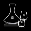 32 Oz. Senderwood Crystalline Decanter w/ 2 Stemless Wine Glass